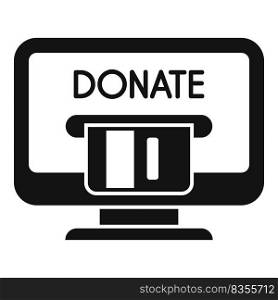 Donate online money icon simple vector. Charity help. Hand giving. Donate online money icon simple vector. Charity help