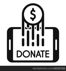 Donate online money icon simple vector. Help gift. Support aid. Donate online money icon simple vector. Help gift