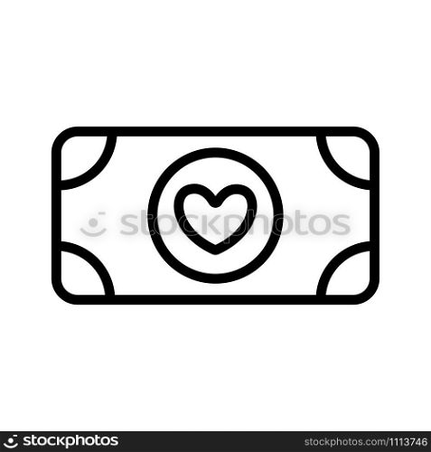 donating money to the icon vector. Thin line sign. Isolated contour symbol illustration. donating money to the icon vector. Isolated contour symbol illustration
