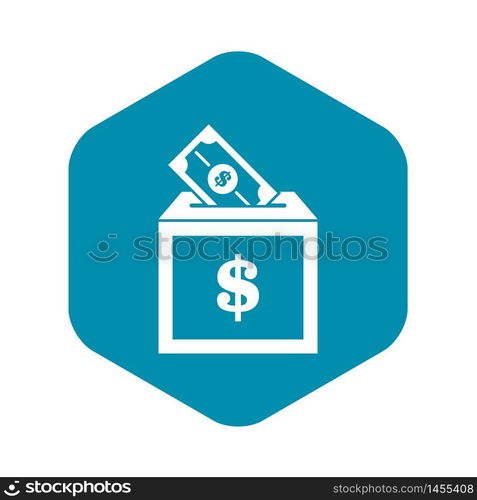 Donation box icon. Simple illustration of donation box vector icon for web design. Donation box icon, simple style