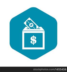 Donation box icon. Simple illustration of donation box vector icon for web design. Donation box icon, simple style