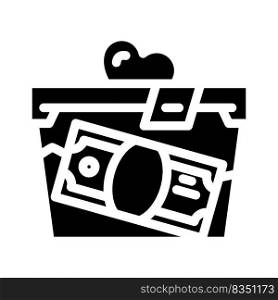 donation money glyph icon vector. donation money sign. isolated symbol illustration. donation money glyph icon vector illustration