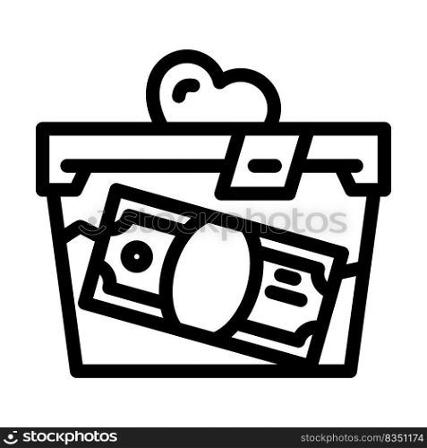 donation money line icon vector. donation money sign. isolated contour symbol black illustration. donation money line icon vector illustration