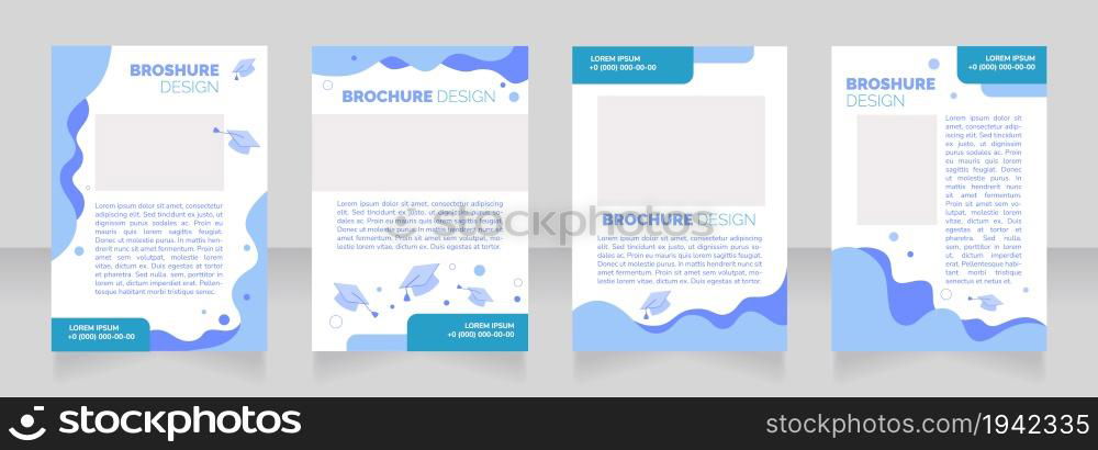 Donation to graduate school blank brochure layout design. Vertical poster template set with empty copy space for text. Premade corporate reports collection. Editable flyer paper pages. Donation to graduate school blank brochure layout design