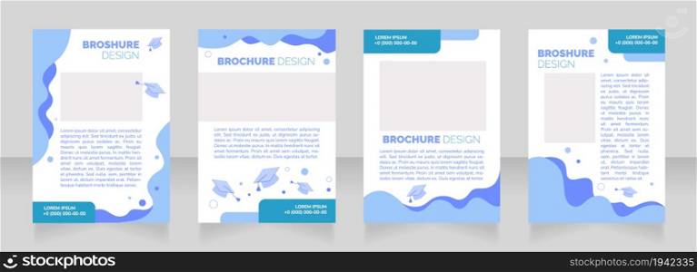 Donation to graduate school blank brochure layout design. Vertical poster template set with empty copy space for text. Premade corporate reports collection. Editable flyer paper pages. Donation to graduate school blank brochure layout design
