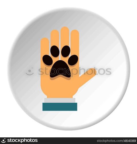 Donations for pets icon in flat circle isolated vector illustration for web. Donations for pets icon circle