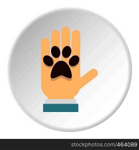 Donations for pets icon in flat circle isolated vector illustration for web. Donations for pets icon circle