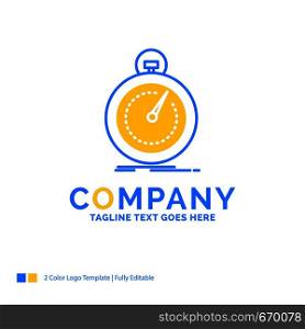 Done, fast, optimization, speed, sport Blue Yellow Business Logo template. Creative Design Template Place for Tagline.