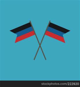 Donetsk People&rsquo;s Republic flag icon in flat design. Independence day or National day holiday concept.