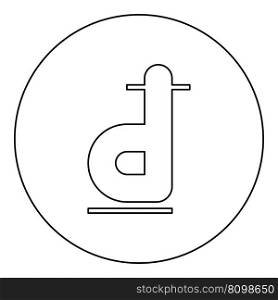 Dong sign Vietnamese money symbol Thai currency VND Vietnam cash icon in circle round black color vector illustration image outline contour line thin style simple. Dong sign Vietnamese money symbol Thai currency VND Vietnam cash icon in circle round black color vector illustration image outline contour line thin style