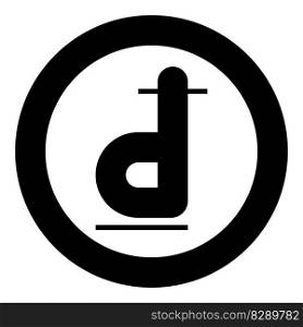 Dong sign Vietnamese money symbol Thai currency VND Vietnam cash icon in circle round black color vector illustration image solid outline style simple. Dong sign Vietnamese money symbol Thai currency VND Vietnam cash icon in circle round black color vector illustration image solid outline style