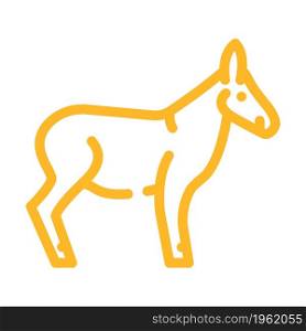 donkey animal color icon vector. donkey animal sign. isolated symbol illustration. donkey animal color icon vector illustration