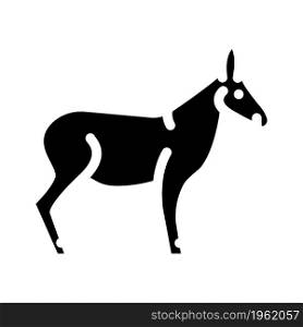 donkey animal glyph icon vector. donkey animal sign. isolated contour symbol black illustration. donkey animal glyph icon vector illustration