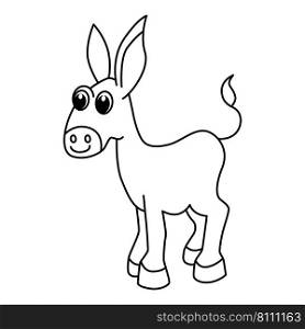 Donkey cartoon coloring page for kids Royalty Free Vector
