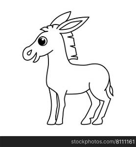 Donkey cartoon coloring page Royalty Free Vector Image