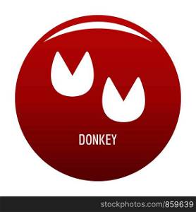 Donkey step icon. Simple illustration of donkey step vector icon for any design red. Donkey step icon vector red