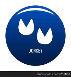 Donkey step icon vector blue circle isolated on white background . Donkey step icon blue vector