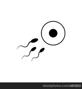 Donor sperm black simple icon isolated on white background. Donor sperm icon