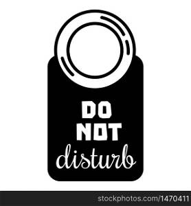 Dont disturb door card icon. Simple illustration of dont disturb door card vector icon for web design isolated on white background. Dont disturb door card icon, simple style