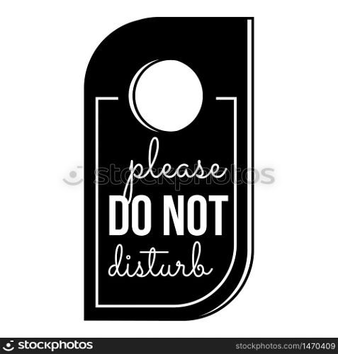 Dont disturb hotel tag icon. Simple illustration of dont disturb hotel tag vector icon for web design isolated on white background. Dont disturb hotel tag icon, simple style