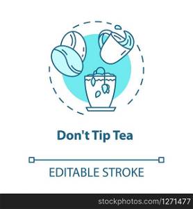 Dont tip tea concept icon. Indoor gardening. Herbs cultivation. Dont overturn coffee to pot idea thin line illustration. Vector isolated outline RGB color drawing. Editable stroke