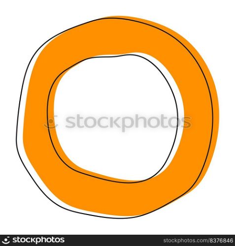 donut circle geometric icon with hand drawn vector illustration design