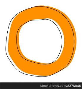 donut circle geometric icon with hand drawn vector illustration design
