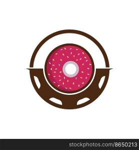 Donut gear vector logo design. Bakery logo design concept.	