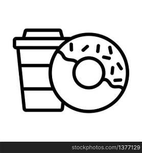 donut half glazed with coffee icon vector. donut half glazed with coffee sign. isolated contour symbol illustration. donut half glazed with coffee icon vector outline illustration