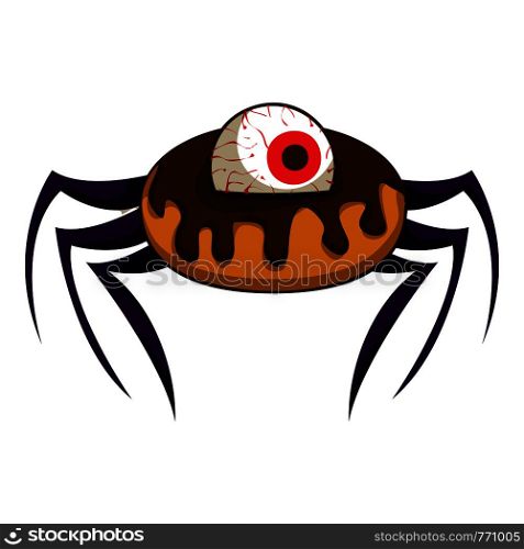 Donut halloween spider icon. Cartoon of donut halloween spider vector icon for web design. Donut halloween spider icon, cartoon style