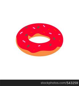 Donut icon in isometric 3d style isolated on white background. Food and eating symbol . Donut icon, isometric 3d style