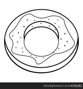 Donut icon. Outline illustration of donut vector icon for web. Donut icon, outline style