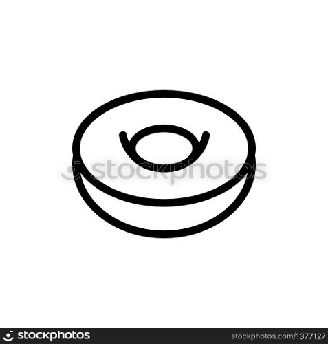 donut icon vector. donut sign. isolated contour symbol illustration. donut icon vector outline illustration