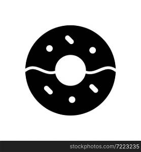 donut icon vector in silhouette
