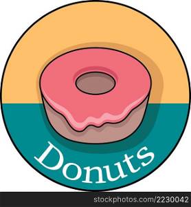 donut logo, delicious tasting bread making business, flat illustration