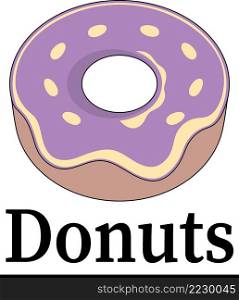 donut logo, delicious tasting bread making business, flat illustration