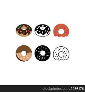 Donut logo vector illustration icon design template.