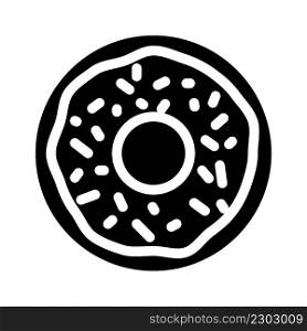 donut sweet food glyph icon vector. donut sweet food sign. isolated contour symbol black illustration. donut sweet food glyph icon vector illustration