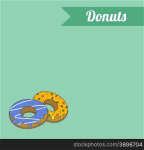 donut theme food vector art graphic illustration. donut theme