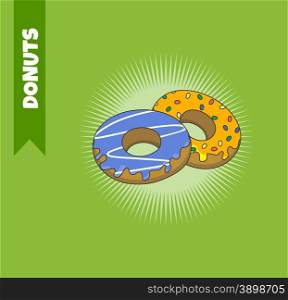 donut theme food vector art graphic illustration. donut theme