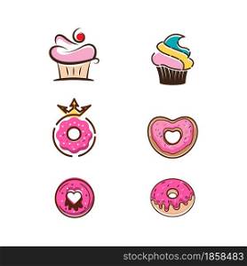 Donut Vector icon design illustration Template