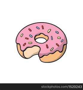 donut with rainbow sprinkles. Cute vector illustration