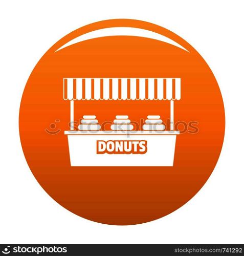 Donuts selling icon. Simple illustration of donuts selling vector icon for any design orange. Donuts selling icon vector orange