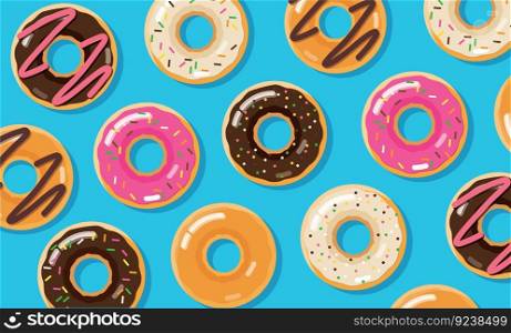 donuts sweet dessert background vector illustration