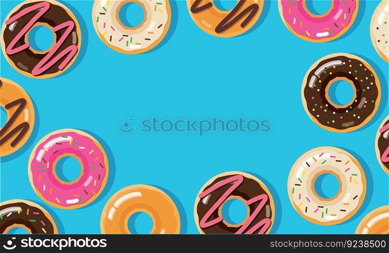 donuts sweet dessert background vector illustration