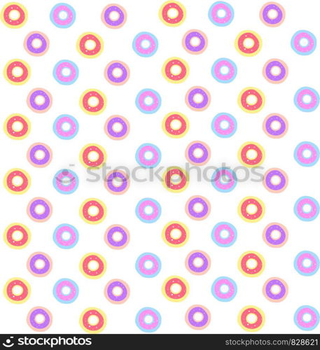 Donuts wallpaper, illustration, vector on white background.