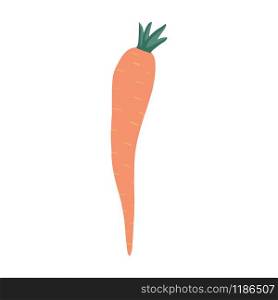 Doodle carrot isolated on white background. Vegetarian healthy food. Hand drawn vegetable. Fresh organic raw food ingredient. Cute vector illustration. Doodle carrot isolated on white background. Vegetarian healthy food.