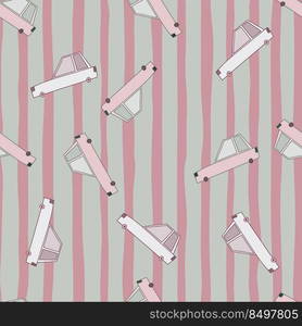 Doodle cars seamless pattern. Transport wallpaper. Kids automobile background. Design for fabric, textile print, wrapping, cover, surface. Doodle cars seamless pattern. Transport wallpaper. Kids automobile background.