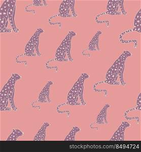 Doodle cheetah seamless pattern. Hand drawn cute leopard endless wallpaper. Wild animals background. Design for fabric, textile, wrapping, illustration. Doodle cheetah seamless pattern. Hand drawn cute leopard endless wallpaper. Wild animals background.