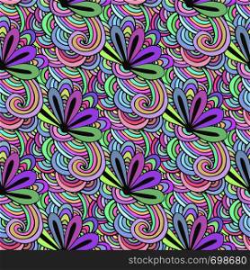 Doodle colorful pattern with flowers in vector. Zentangle coloring page. Creative seamless background for textile, wrapping paper or coloring book. Doodle colorful pattern with flowers in vector. Zentangle coloring page. Creative seamless background for textile, wrapping paper or coloring.